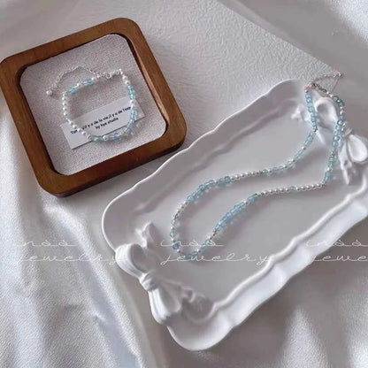 "Blue Hour" 925 Sterling Silver Natural Blue Topaz Necklace - Unique, Elegant, and Sophisticated