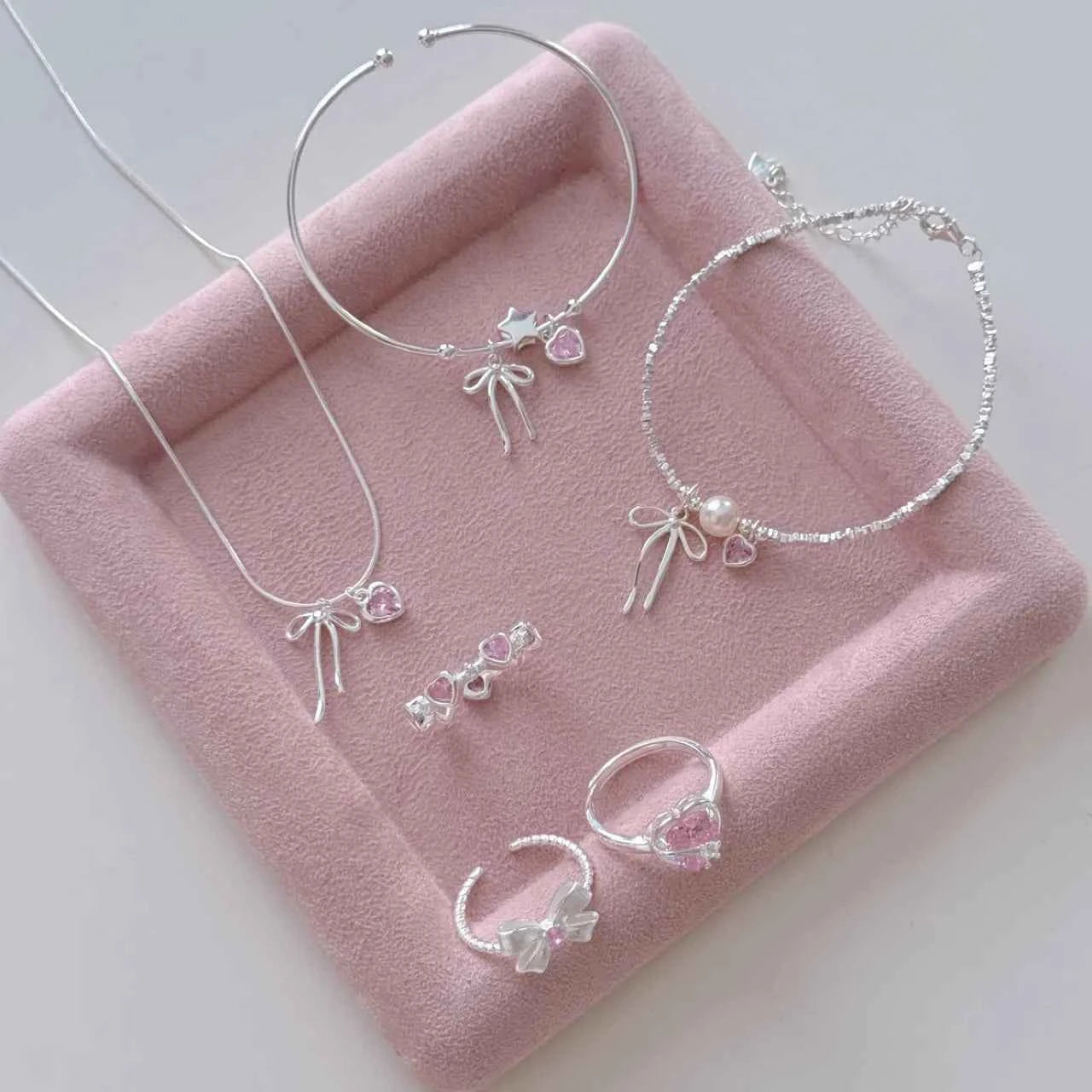 "Ballet Heart Moment" 925 Sterling Silver Necklace & Bracelet Set - Delicate, Elegant, and Unique