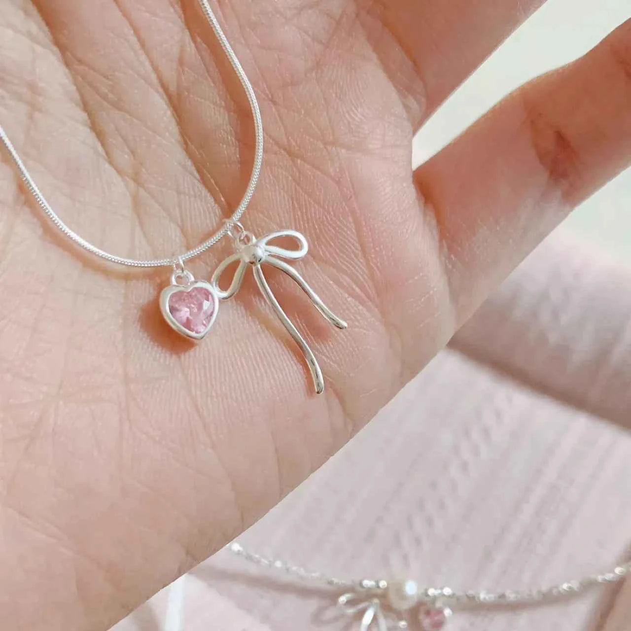 "Ballet Heart Moment" 925 Sterling Silver Necklace & Bracelet Set - Delicate, Elegant, and Unique