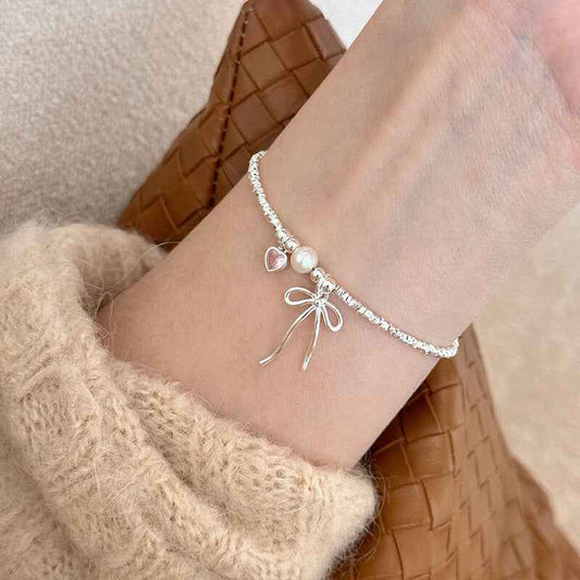 "Ballet Heart Moment" 925 Sterling Silver Necklace & Bracelet Set - Delicate, Elegant, and Unique