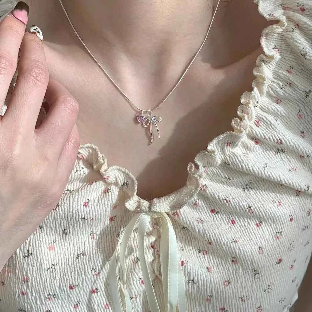 "Ballet Heart Moment" 925 Sterling Silver Necklace & Bracelet Set - Delicate, Elegant, and Unique