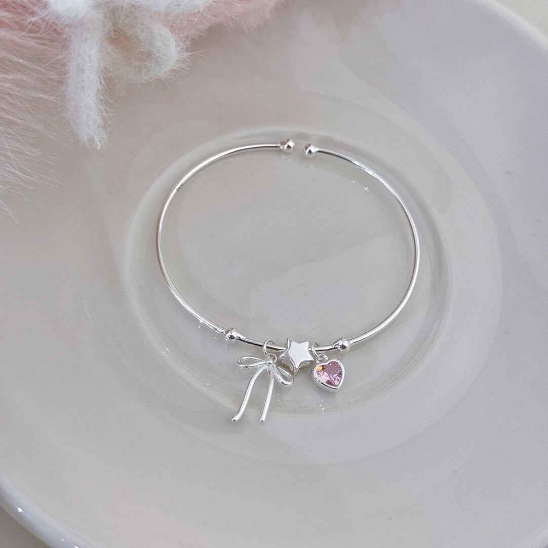 "Ballet Heart Moment" 925 Sterling Silver Necklace & Bracelet Set - Delicate, Elegant, and Unique