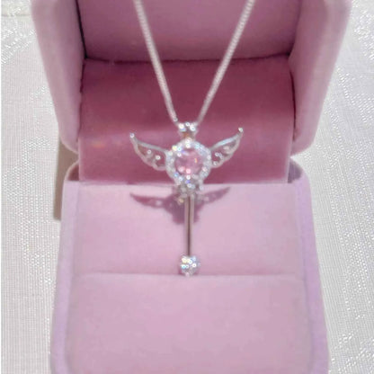 "Cardcaptor Sakura" 925 Sterling Silver Zircon Necklace - Magical, Elegant, and Perfect Gift