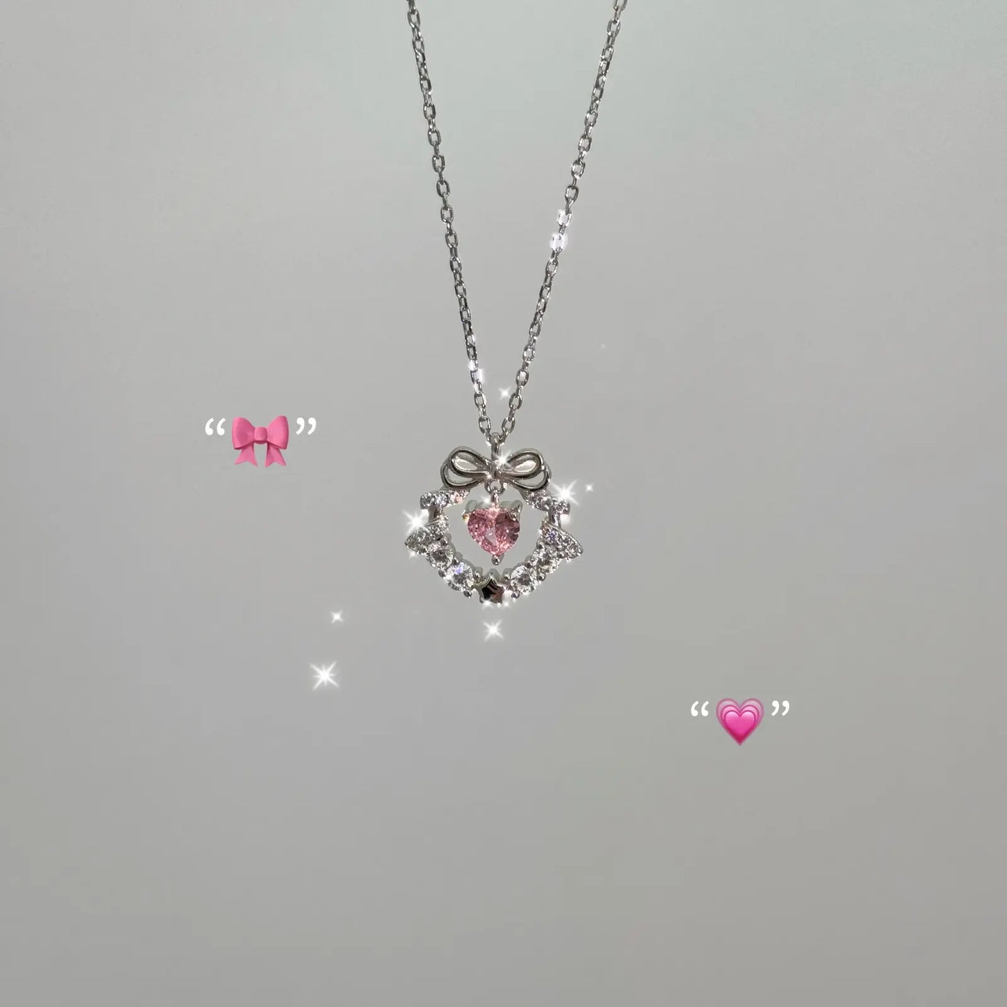 "Circle of Love" 925 Sterling Silver Pink Zircon Heart Necklace - Delicate, Romantic, and Elegant - SNSEASY
