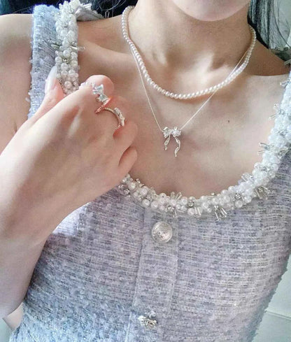 "Charming Bowknot" 925 Sterling Silver Necklace - Sweet, Elegant, and Timeless