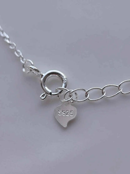 "Charming Bow Cherry" 925 Sterling Silver Zircon Necklace - Delicate, Elegant, and Unique