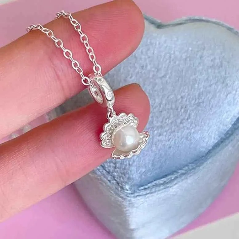 "Canghai Pearl" 925 Sterling Silver Shell Necklace - Elegant, Delicate, and Timeless