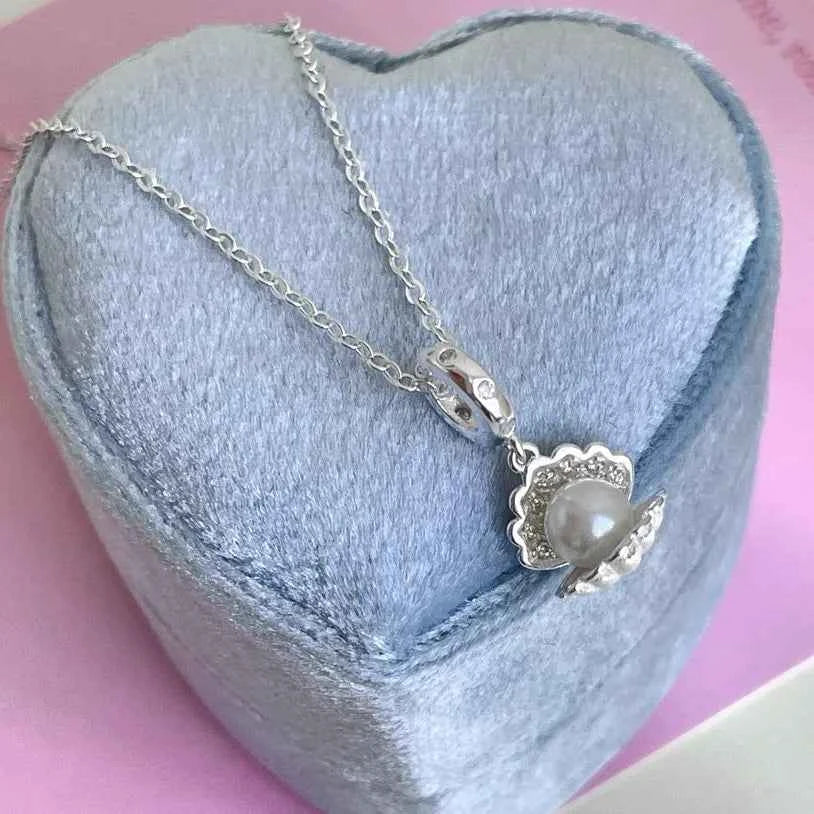 "Canghai Pearl" 925 Sterling Silver Shell Necklace - Elegant, Delicate, and Timeless