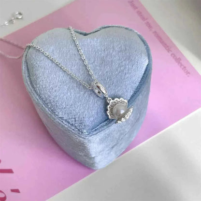 "Canghai Pearl" 925 Sterling Silver Shell Necklace - Elegant, Delicate, and Timeless