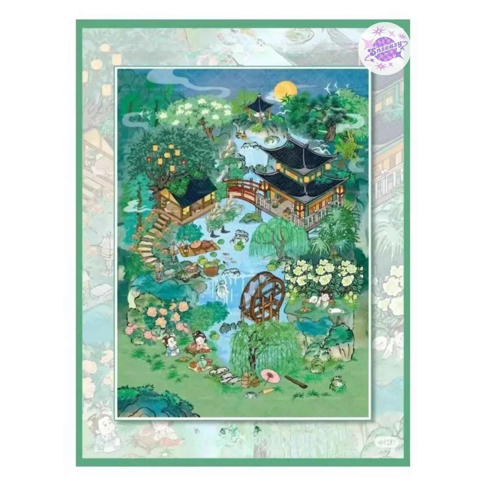 My Ancient Style House 4.0 – 3D Miniature Sticker Scenes - 4 Theme Sets: Farmhouse Courtyard | Peach Tree Courtyard | Waterfront Courtyard | Lotus Pond Courtyard