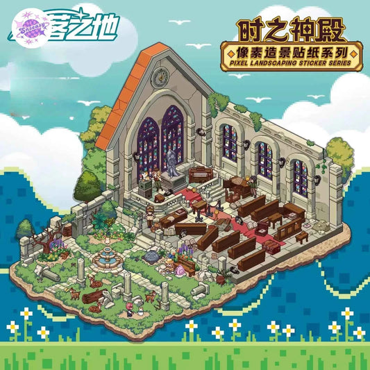Original Plus Pixel Style 2.0 – 3D Miniature Sticker Scenes - 2 Theme Sets: Cloud-Hidden Cliff | Temple of Time