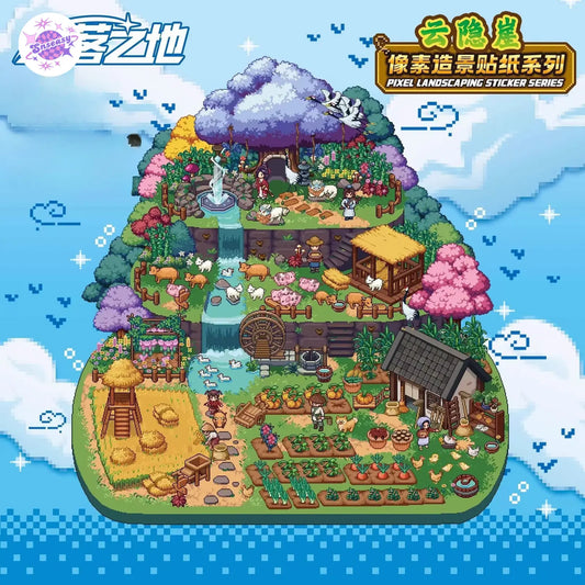 Original Plus Pixel Style 2.0 – 3D Miniature Sticker Scenes - 2 Theme Sets: Cloud-Hidden Cliff | Temple of Time - SNSEASY