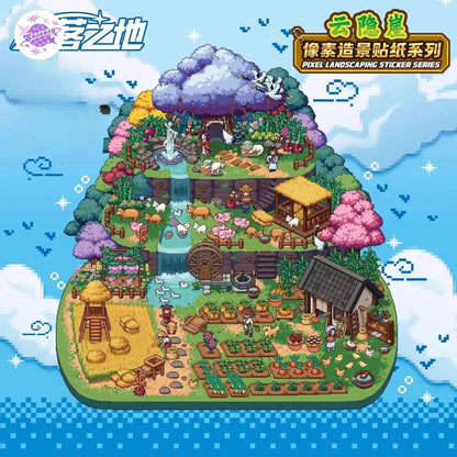 Original Plus Pixel Style 2.0 – 3D Miniature Sticker Scenes - 2 Theme Sets: Cloud-Hidden Cliff | Temple of Time
