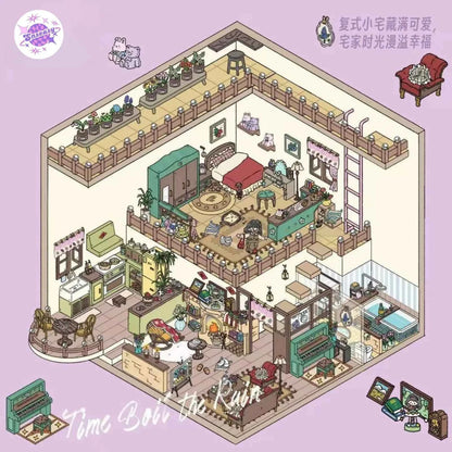 Beautiful Spring 7.0 – 3D Miniature Sticker Scenes - 4 Theme Sets: Black Pink Room | Light Pink Room | Rainforest Room | European Room