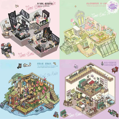 Beautiful Spring 7.0 – 3D Miniature Sticker Scenes - 4 Theme Sets: Black Pink Room | Light Pink Room | Rainforest Room | European Room