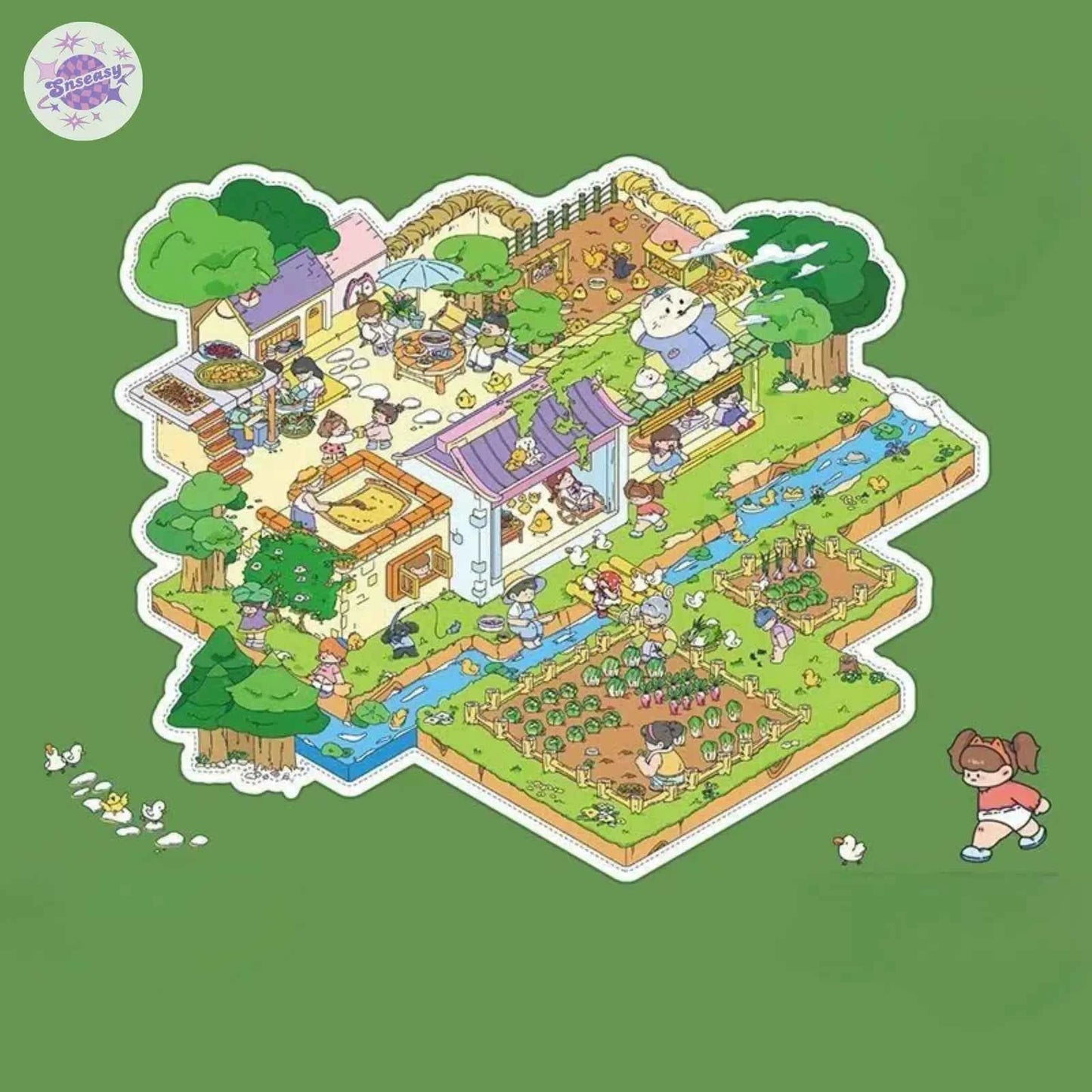 Plus Granny's Countryside – 3D Miniature Sticker Scenes - 3 Theme Sets: Granny's Home | Granny's Orchard | My Farm