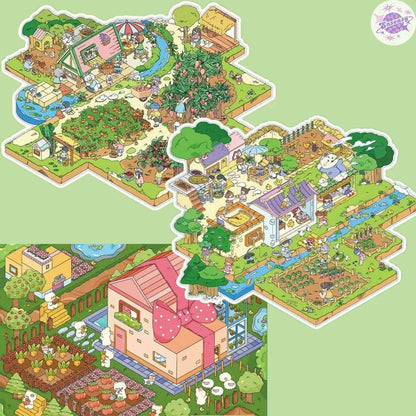 Plus Granny's Countryside – 3D Miniature Sticker Scenes - 3 Theme Sets: Granny's Home | Granny's Orchard | My Farm