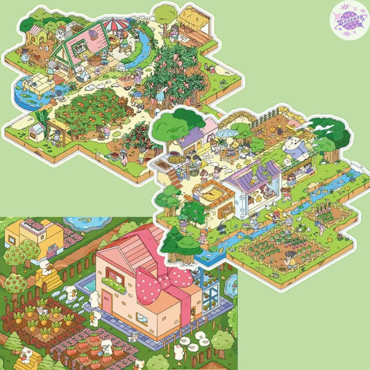 Plus Grannys Countryside 3D Miniature Sticker Scenes &#8211; 3 Theme Sets Grannys Home Granny