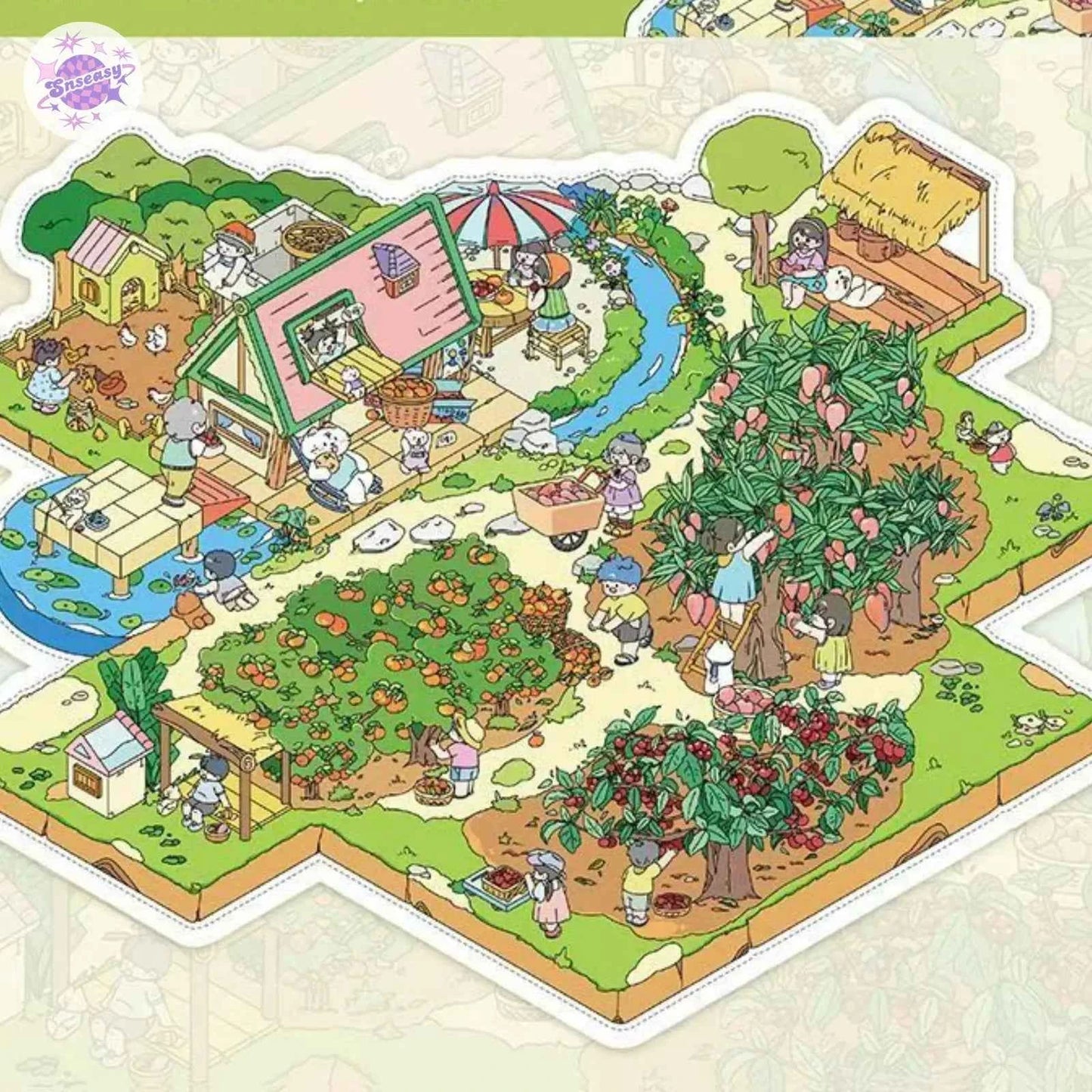 Plus Granny's Countryside – 3D Miniature Sticker Scenes - 3 Theme Sets: Granny's Home | Granny's Orchard | My Farm