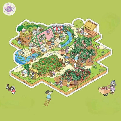 Plus Granny's Countryside – 3D Miniature Sticker Scenes - 3 Theme Sets: Granny's Home | Granny's Orchard | My Farm