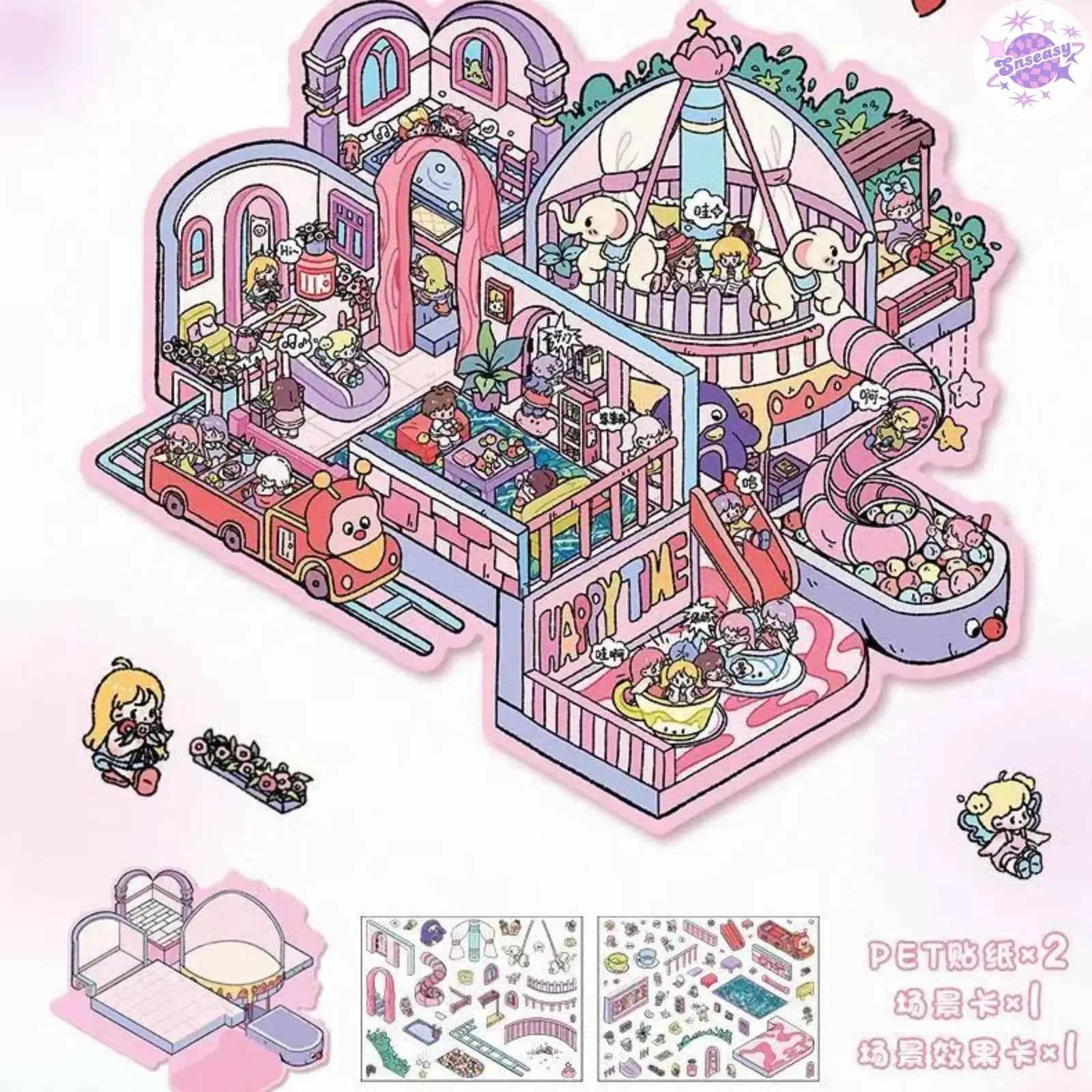Plus Childlike World – 3D Miniature Sticker Scenes - 2 Theme Sets: Childlike World | Happy Land