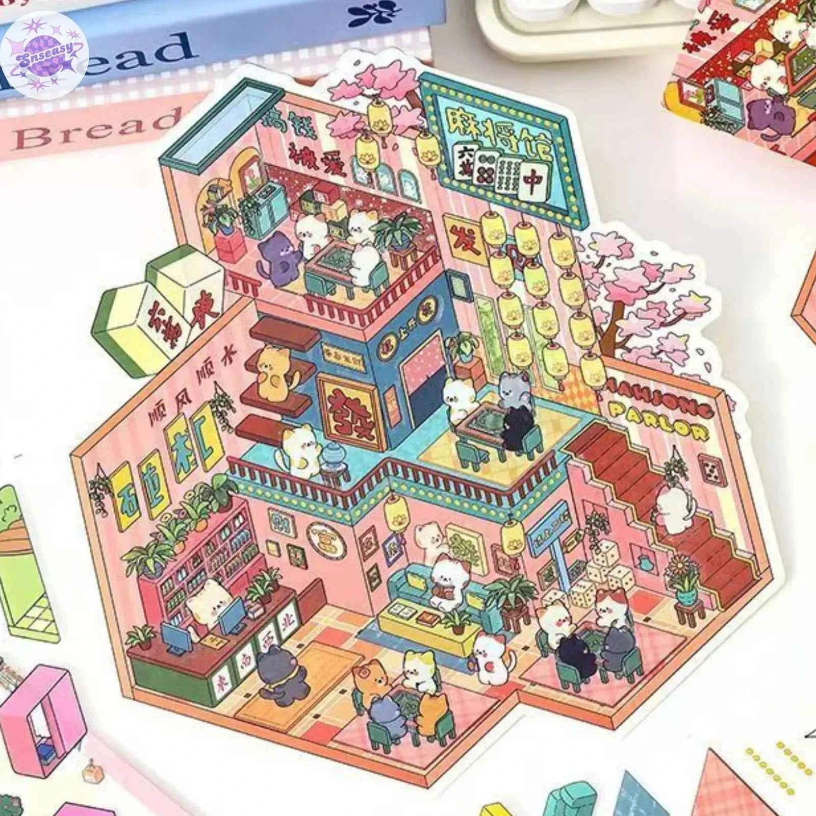 Plus Cozy Home – 3D Miniature Sticker Scenes - 2 Theme Sets: Cozy Home | Game Room