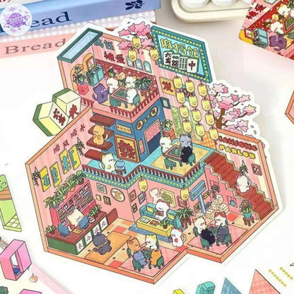 Plus Cozy Home – 3D Miniature Sticker Scenes - 2 Theme Sets: Cozy Home | Game Room