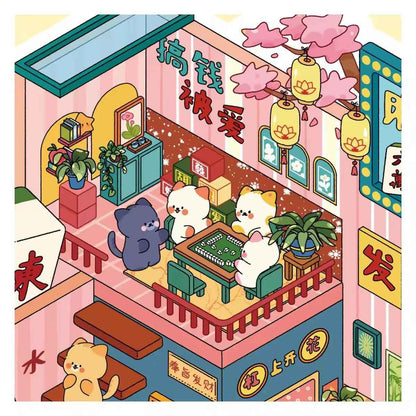 Plus Cozy Home – 3D Miniature Sticker Scenes - 2 Theme Sets: Cozy Home | Game Room