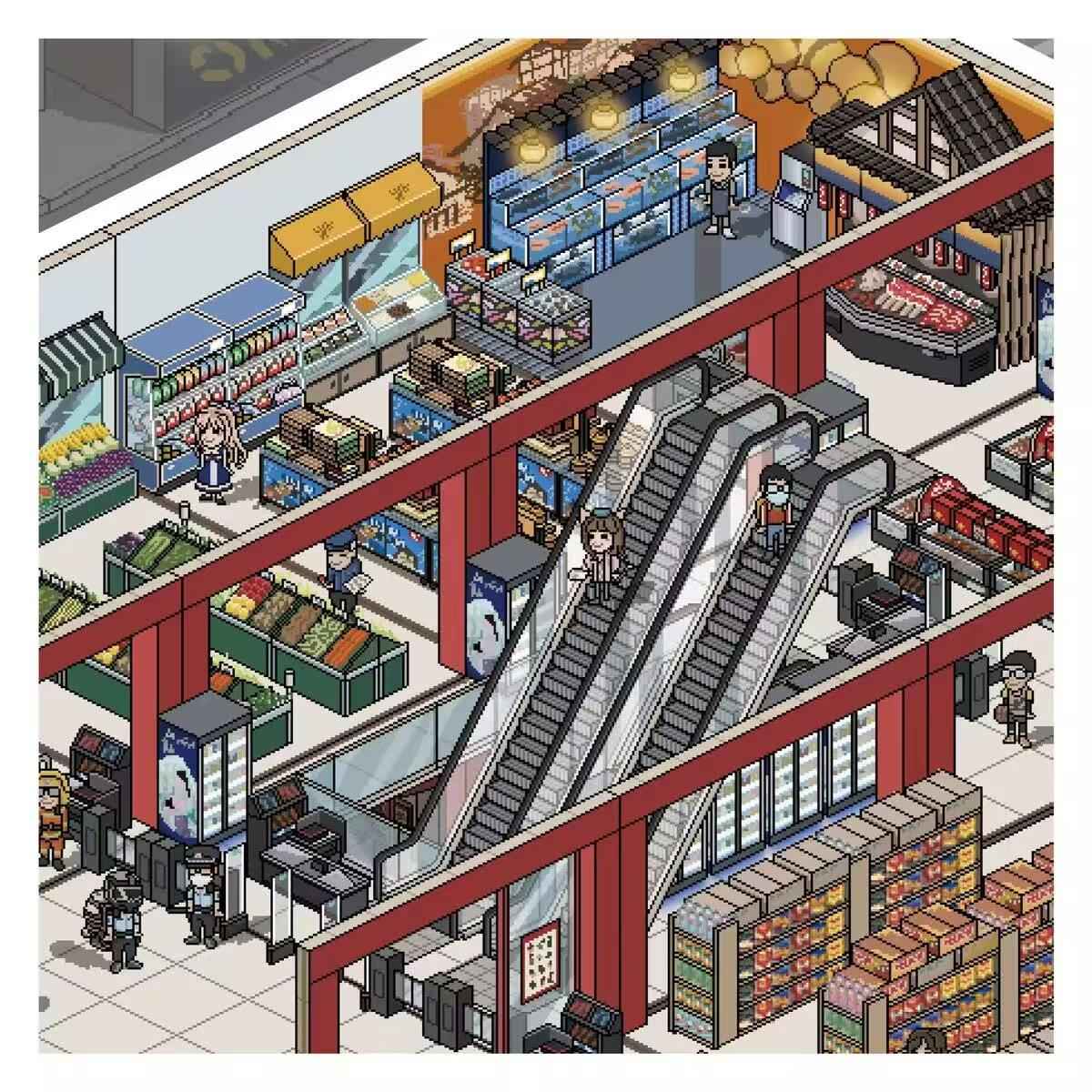 Plus Supermarket World – 3D Miniature Sticker Scenes - 2 Theme Sets: Supermarket World | Electronics City