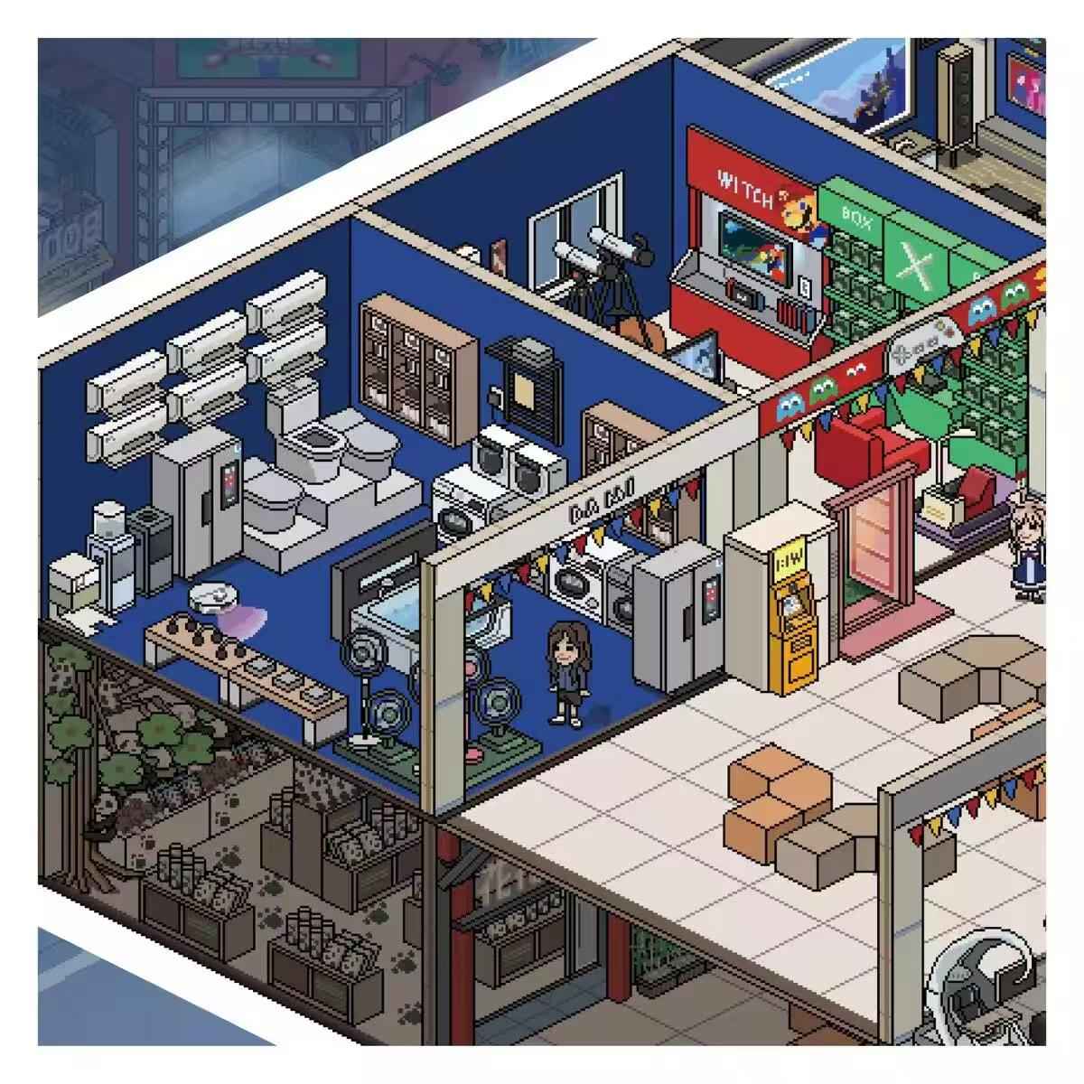 Plus Supermarket World – 3D Miniature Sticker Scenes - 2 Theme Sets: Supermarket World | Electronics City