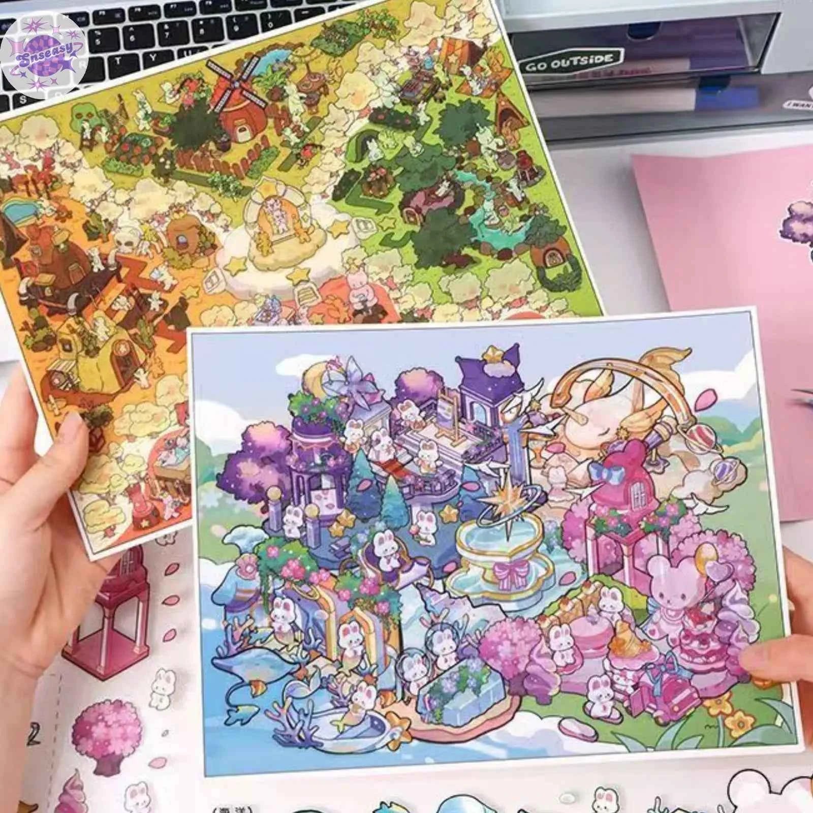 Plus Dream Castle & Weekend Getaway – 3D Miniature Sticker Scenes - 2 Theme Sets: Dream Castle | Weekend Getaway