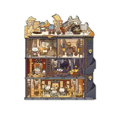 Magic Apprentice – 3D Miniature Sticker Scenes - 4 Theme Sets: Detective Agency | Mystery Hotel | Archaeological Adventure | Cat Research Institute