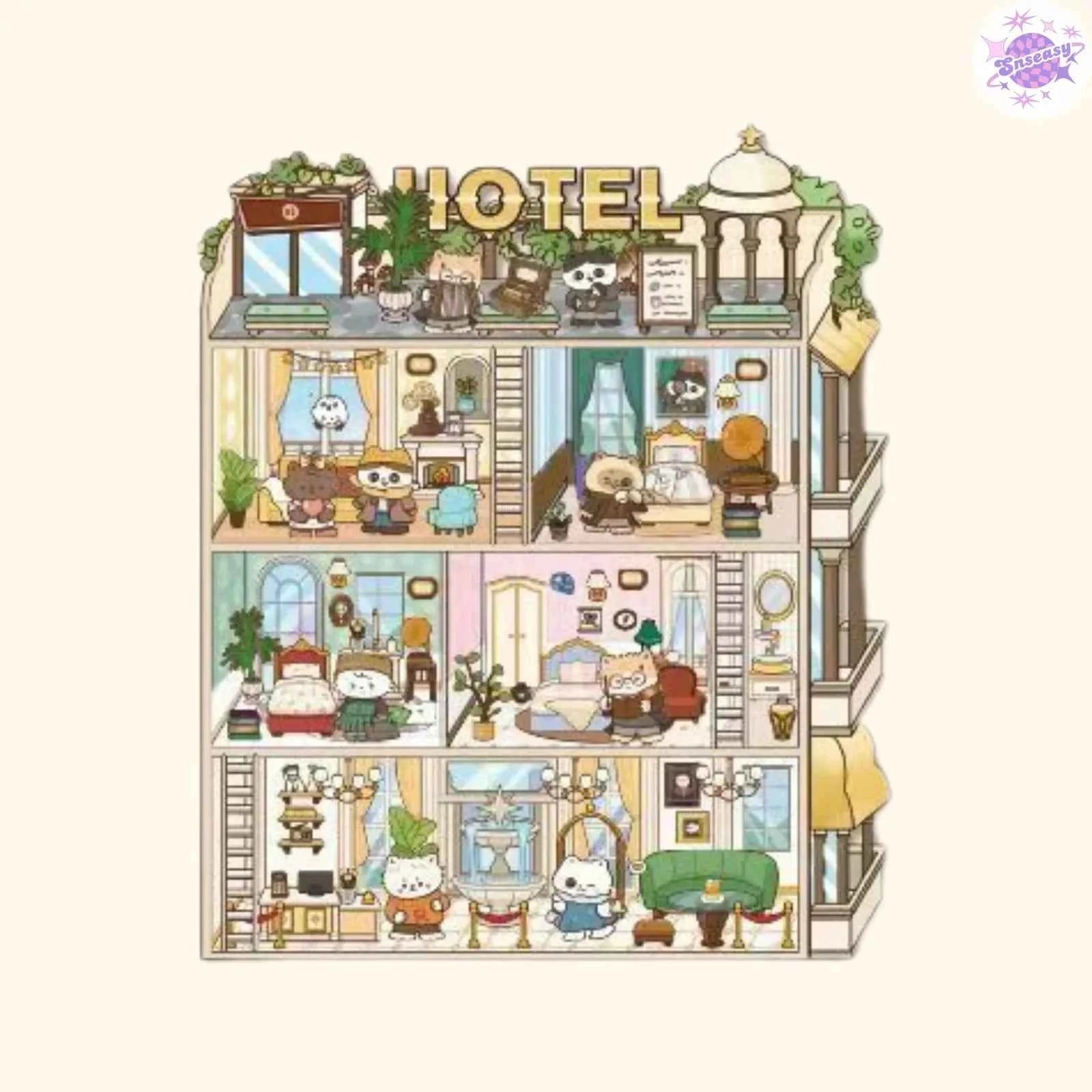 Magic Apprentice – 3D Miniature Sticker Scenes - 4 Theme Sets: Detective Agency | Mystery Hotel | Archaeological Adventure | Cat Research Institute