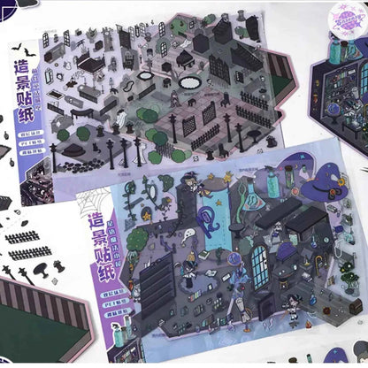 Plus Fairy Tale Castle – 3D Miniature Sticker Scenes - 2 Theme Sets: Fairy Tale Castle | Magic Cottage