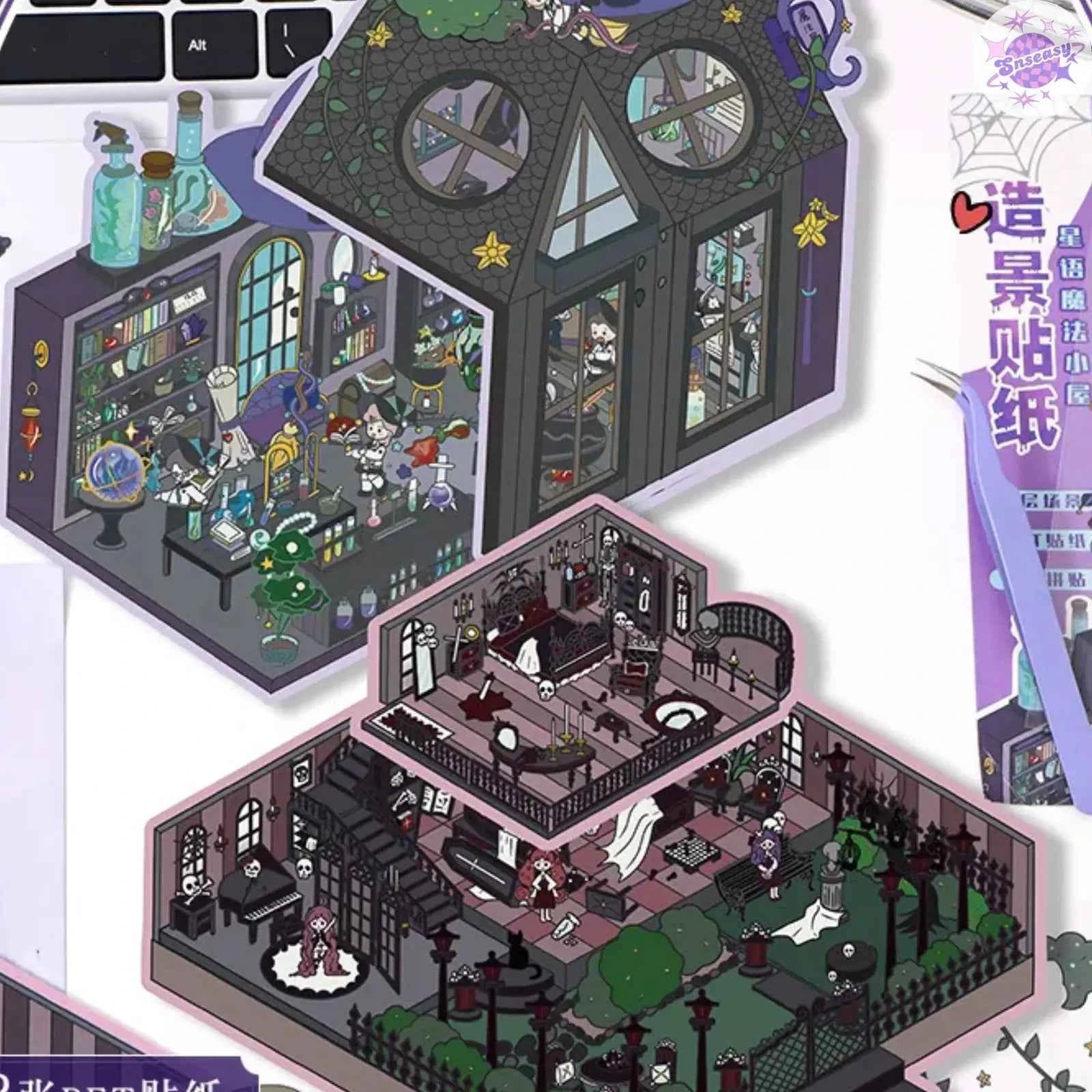 Plus Fairy Tale Castle – 3D Miniature Sticker Scenes - 2 Theme Sets: Fairy Tale Castle | Magic Cottage