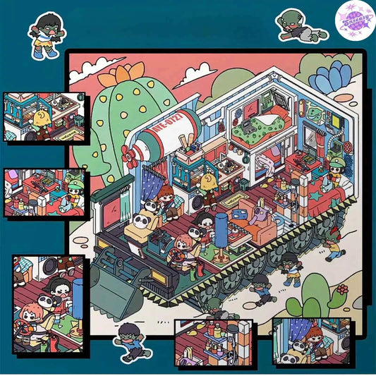 Original Apocalypse Series – 3D Miniature Sticker Scenes - 4 Theme Sets: Escape from Doom | Survival Supplies | Haven in Ruins | Dawn of the End