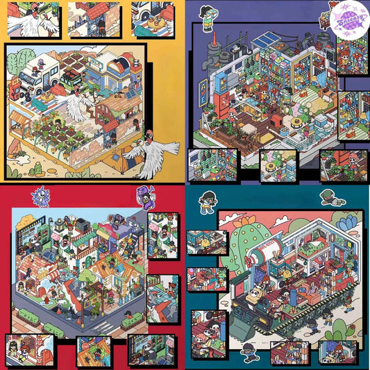 Original Apocalypse Series – 3D Miniature Sticker Scenes - 4 Theme Sets: Escape from Doom | Survival Supplies | Haven in Ruins | Dawn of the End