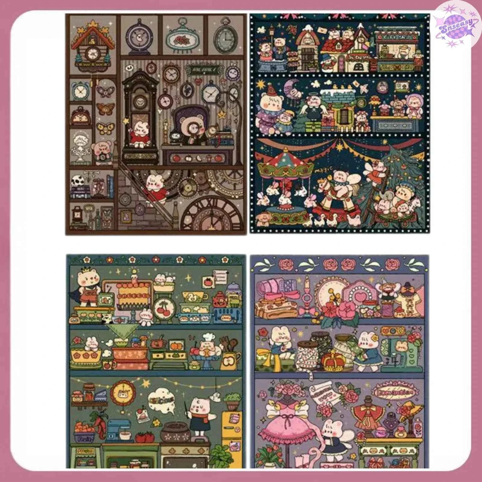 Cute Bunny Mini 1.0 – 3D Miniature Sticker Scenes - 4 Theme Sets