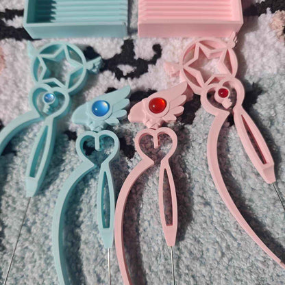 Cardcaptor Sakura Magic Wand Pearl Bead Pen – For 2.6mm Mini Beads | Bird Wand & Star Wand | Pink & Blue | Short & Long Tip Options