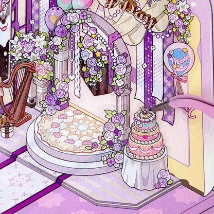 Magical Realm 6.0 – Flip-Lid Design 3D Sticker Scenes – 4 Theme Sets: Jewelry Box | Retro Radio | Work Day | Sweet Cake