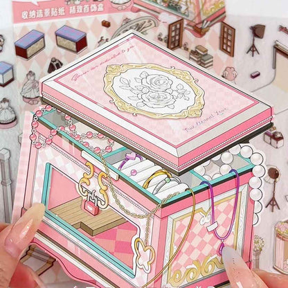 Magical Realm 6.0 – Flip-Lid Design 3D Sticker Scenes – 4 Theme Sets: Jewelry Box | Retro Radio | Work Day | Sweet Cake