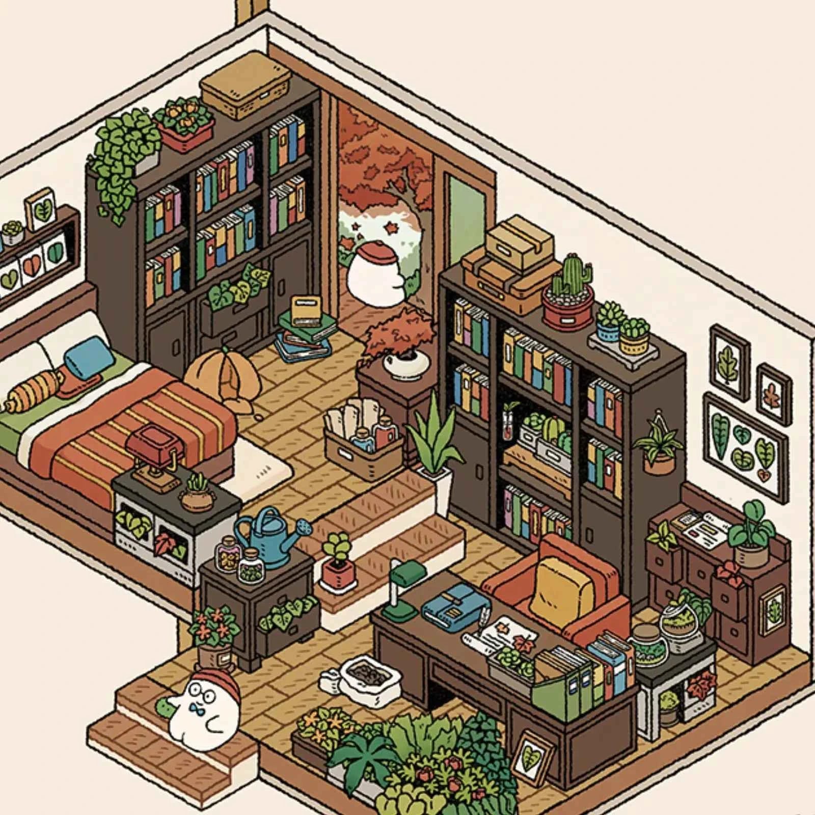 Yuki's Adventure – 3D Miniature Sticker Scenes – 11 Theme Sets: Dollhouse | Magic House | Aquarium | Dessert House | Botanical Lab | Space Capsule | Mushroom Manor | School | Camper Van | Cat Café | Animal Museum