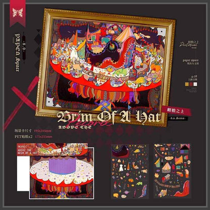 Art Night – Vintage Style Plus Size 3D Sticker Scenes – 4 Theme Sets: Super Adventure Island | The Rose Prince | Kingdom on the Hat | Mysterious Art Museum