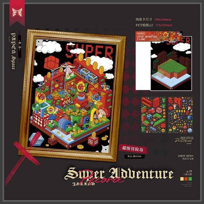 Art Night – Vintage Style Plus Size 3D Sticker Scenes – 4 Theme Sets: Super Adventure Island | The Rose Prince | Kingdom on the Hat | Mysterious Art Museum