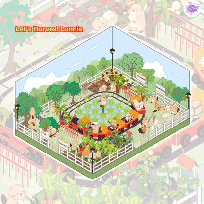 River Beaver Lanny – 3D Miniature Sticker Scenes - 4 Theme Sets: Riverside Market | BBQ Ground | Wetland Park | Ecology Garden