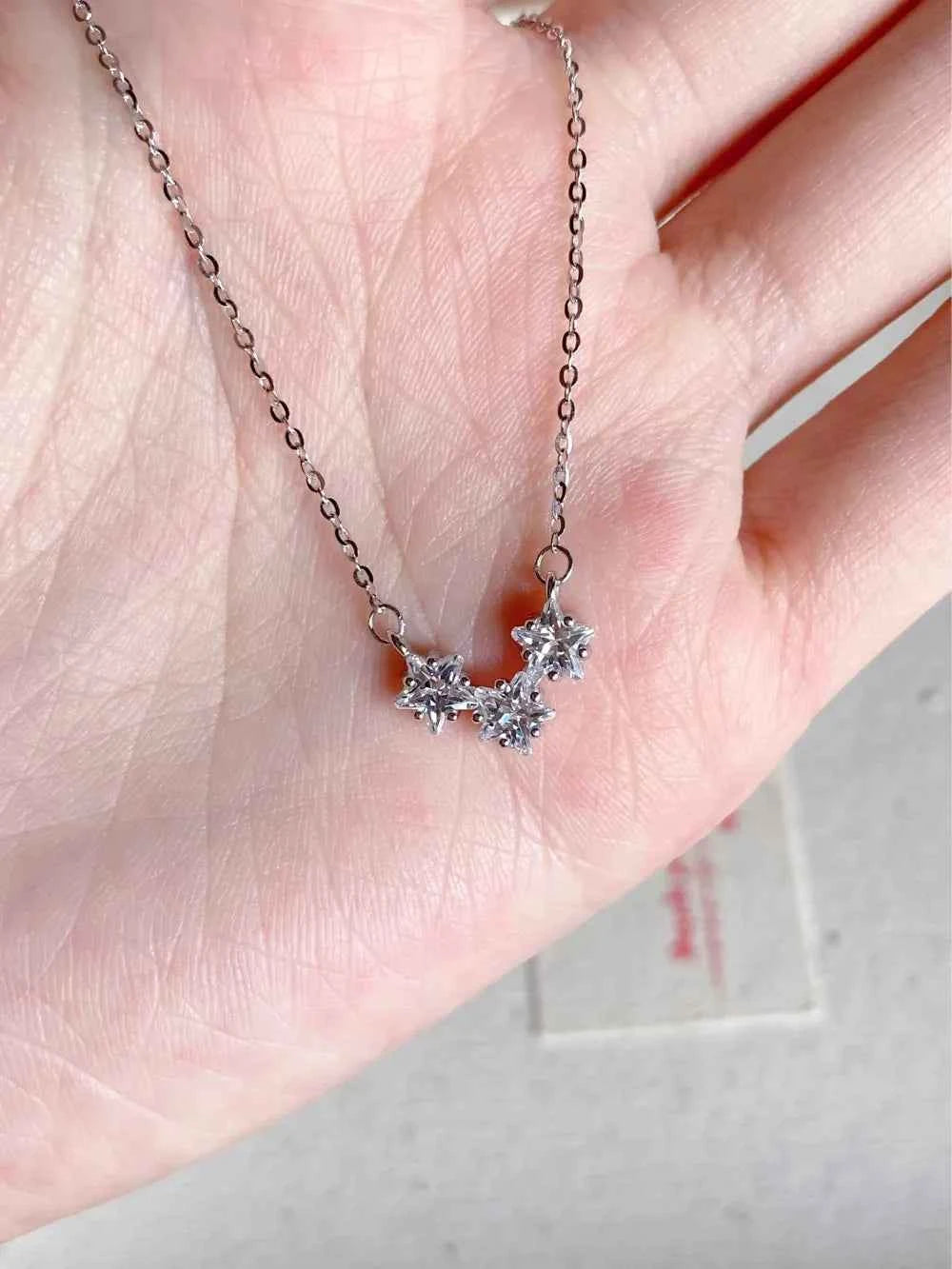 "Brilliant Starlight" 925 Sterling Silver Necklace - Perfect Birthday Gift for Her