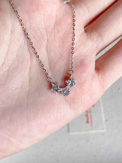 "Brilliant Starlight" 925 Sterling Silver Necklace - Perfect Birthday Gift for Her