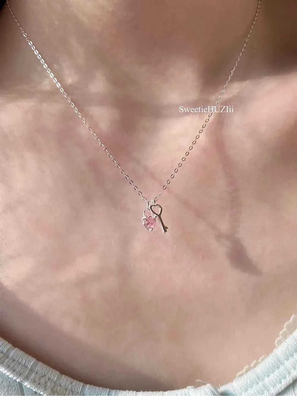"Sweetheart Key" 925 Sterling Silver Necklace - Perfect Birthday Gift for Her