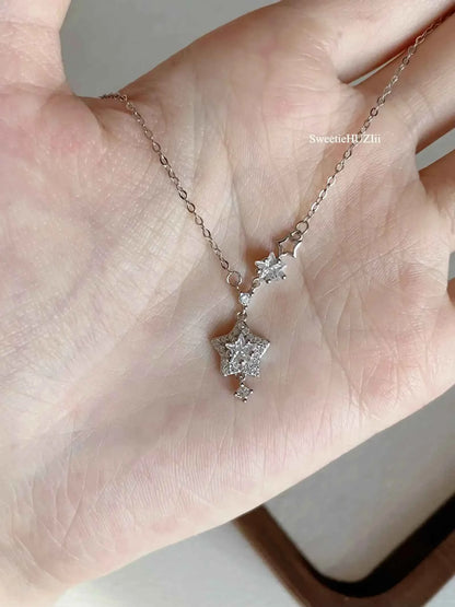 "Starry Charm" 925 Sterling Silver Star Necklace - Perfect Birthday Gift for Her