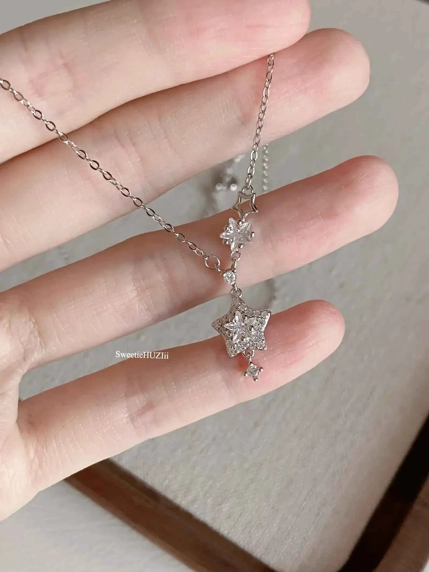 "Starry Charm" 925 Sterling Silver Star Necklace - Perfect Birthday Gift for Her